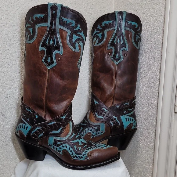 Black Star Women's Chocolate &Teal Boots